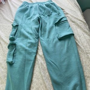 Mint green thick sweatpants